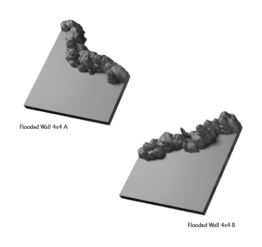 Flooded Caverns Walls 4x4 - 28 mm / 1" - DragonLock - DND - Pathfinder - RPG - Dungeon & Dragons - Terrain - Fat Dragon Games