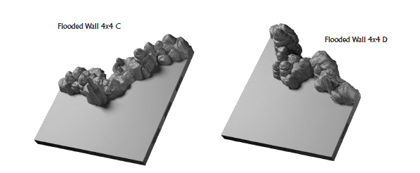 Flooded Caverns Walls 4x4 - 28 mm / 1" - DragonLock - DND - Pathfinder - RPG - Dungeon & Dragons - Terrain - Fat Dragon Games