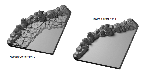 Flooded Caverns Wall Corners - 28 mm / 1" - DragonLock - DND - Pathfinder - RPG - Dungeon & Dragons - Terrain - Fat Dragon Games