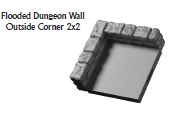 Flooded Dungeon Outside and Inside Corners - 28 mm / 1" - DragonLock - DND - Pathfinder - RPG - Dungeon & Dragons - Terrain - Fat Dragon Games