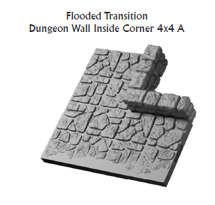 Flooded Transitional Inside and Outside Walls - 28 mm / 1" - DragonLock - DND - Pathfinder - RPG - Dungeon & Dragons - Terrain - Fat Dragon Games