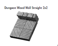 Dungeon Wood Wall Straights - 28 mm / 1" - DragonLock - DND - Pathfinder - RPG - Dungeon & Dragons - Terrain - Fat Dragon Games