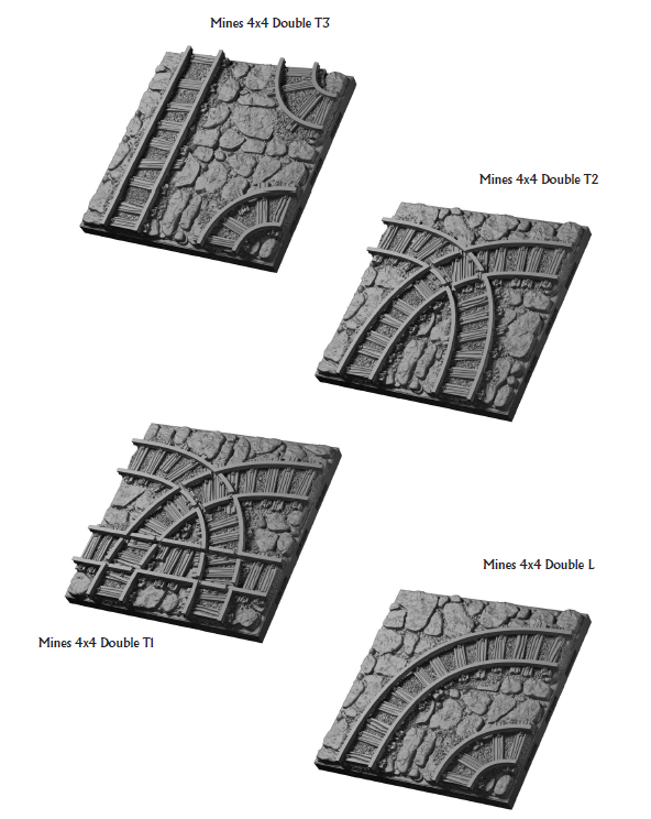 DT Cavern Mines 4x4 Floors - 28 mm / 1" - DragonLock - DND - Pathfinder - RPG - Dungeon & Dragons - Terrain - Fat Dragon Games