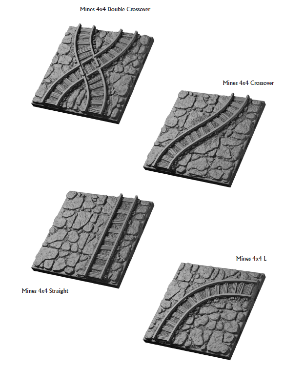 DT Cavern Mines 4x4 Floors - 28 mm / 1" - DragonLock - DND - Pathfinder - RPG - Dungeon & Dragons - Terrain - Fat Dragon Games