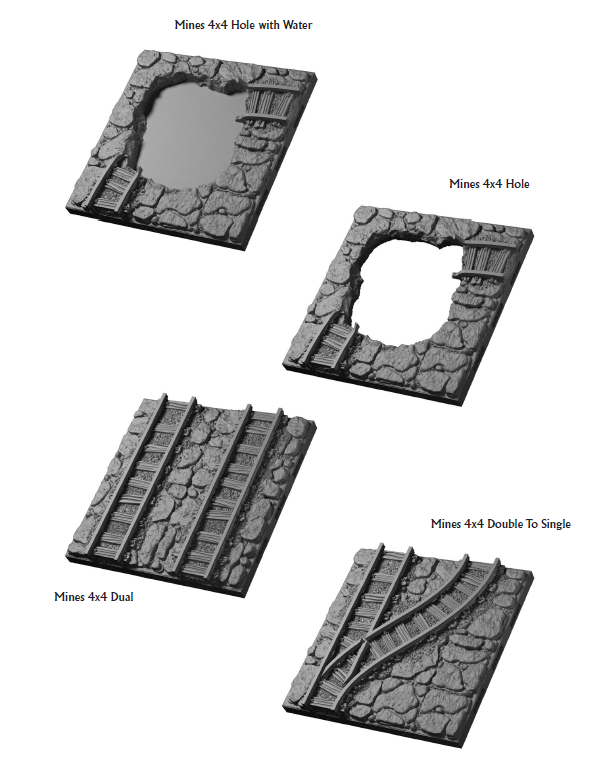 DT Cavern Mines 4x4 Floors - 28 mm / 1" - DragonLock - DND - Pathfinder - RPG - Dungeon & Dragons - Terrain - Fat Dragon Games