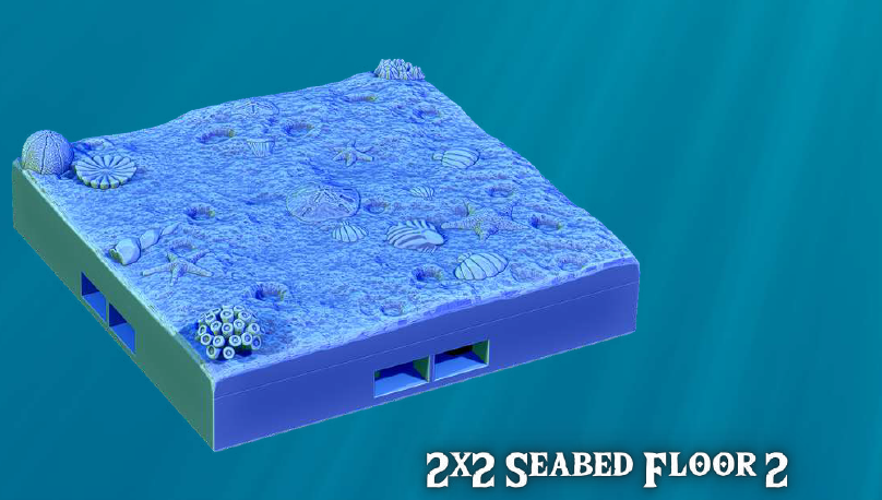 Seabed Coral Floors 2x2 - Pathfinder - Dungeons & Dragons - RPG - Tabletop-Terrain - 28 mm / 1"- Aether Studios