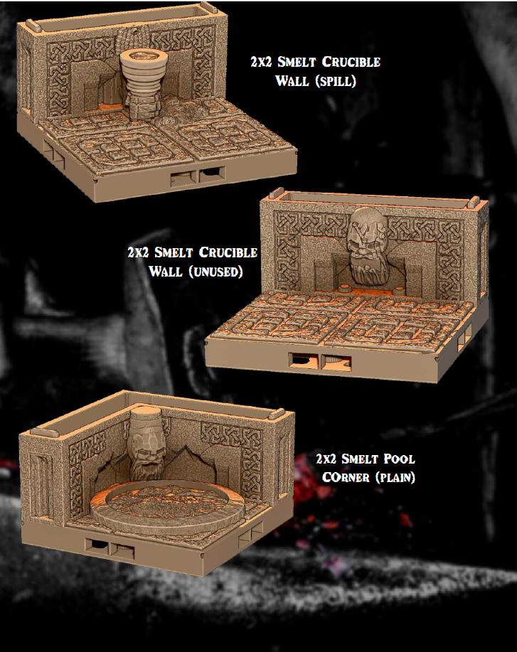 Dwarven Kingdom Smeltery Part 1 - Pathfinder - Dungeons & Dragons - RPG - Tabletop-Terrain - 28 mm / 1"- Aether Studios