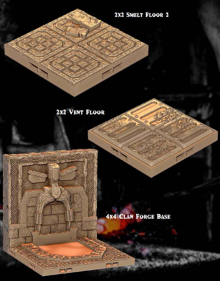 Dwarven Kingdom Smeltery Part 1 - Pathfinder - Dungeons & Dragons - RPG - Tabletop-Terrain - 28 mm / 1"- Aether Studios