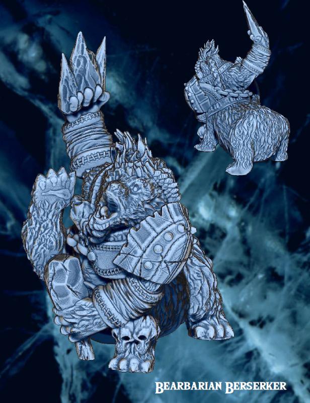 Polar BearBarians - Pathfinder - Dungeons & Dragons - RPG - Tabletop-Terrain - 28 mm / 1"- Aether Studios