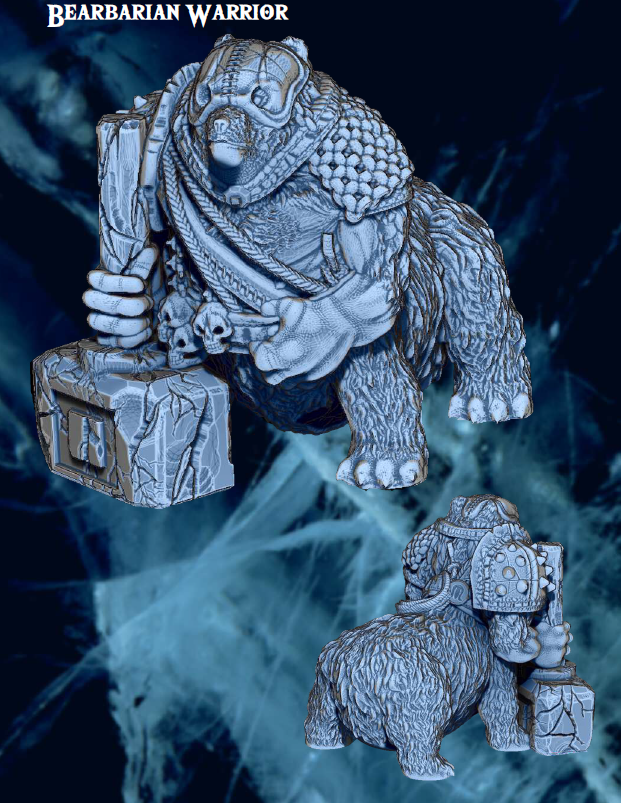 Polar BearBarians - Pathfinder - Dungeons & Dragons - RPG - Tabletop-Terrain - 28 mm / 1"- Aether Studios