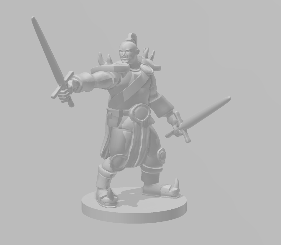 Half Orc Barbarian Mini - DND - Pathfinder - Dungeons & Dragons - RPG - Tabletop - mz4250- Miniature-28mm-1"Scale