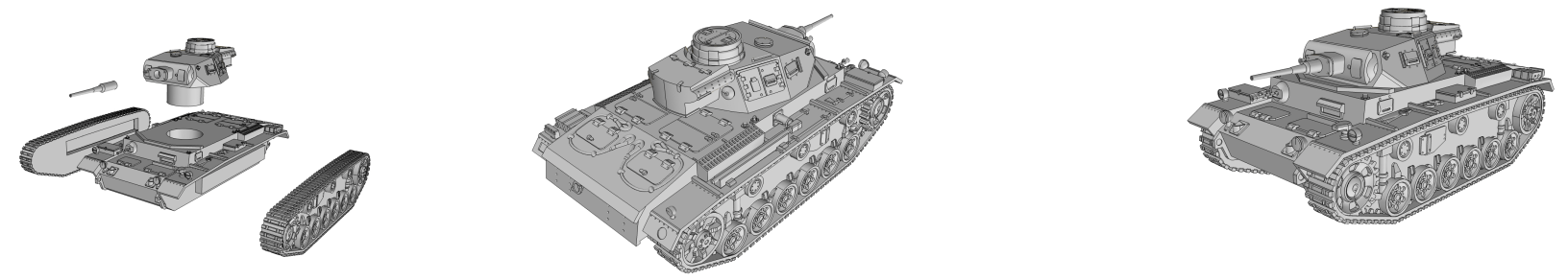 pz.kpfw III ausf J - German Army - 28mm Scale - wargame3d