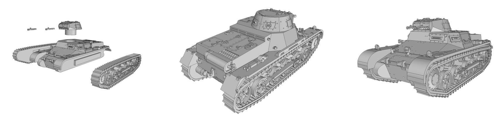 Pz.Kpfw. I Ausf B - German Army - 28mm Scale - wargame3d