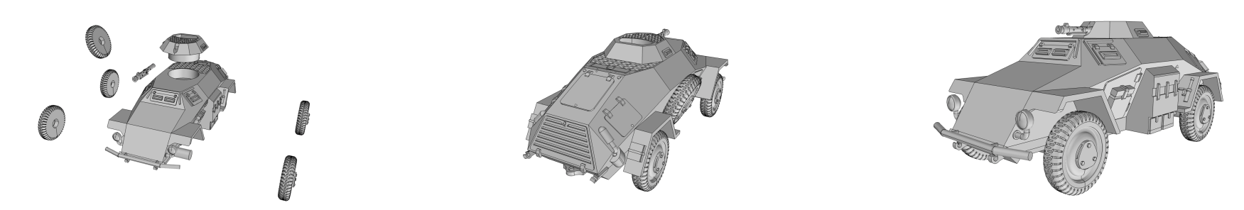 Sd.Kfz 221 - German Army - 28mm Scale - wargame3d