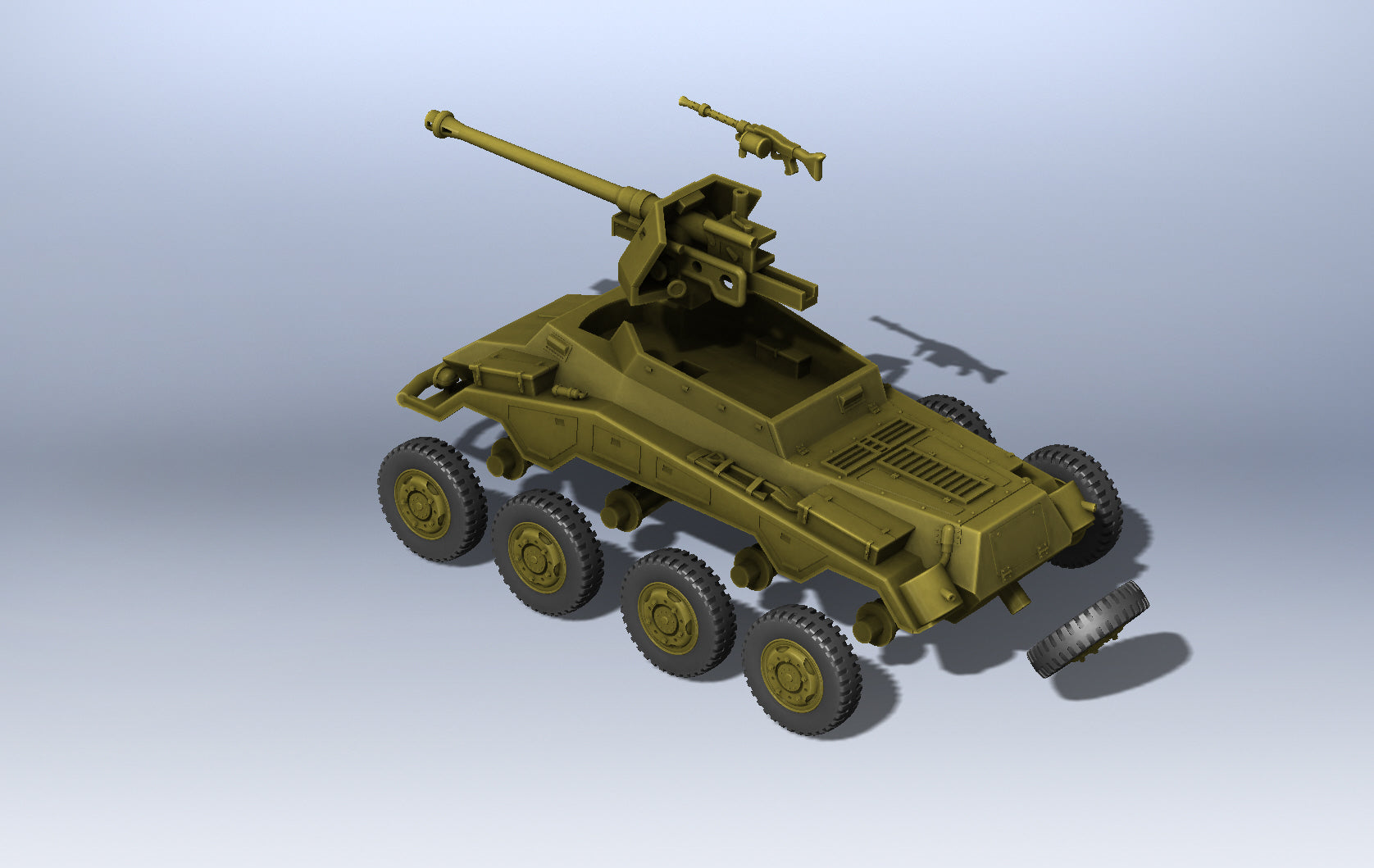 Sd.Kfz.234-4 - Pak-wagen with 7.5cm PAK40 (Gerät 96) - German Army - 28mm Scale - wargame3d