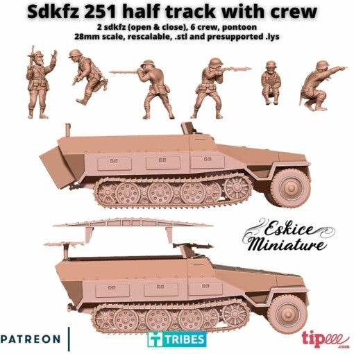 Sdkfz 251 - German Army - 28mm - Eskice Miniature