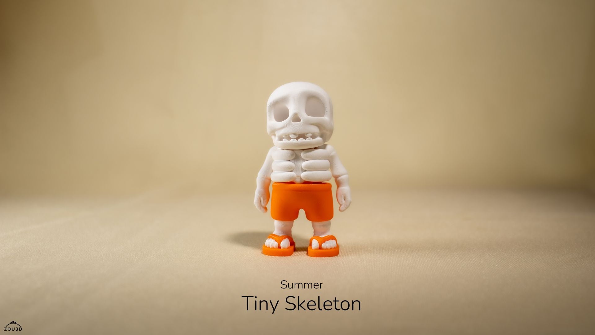Summer Tiny Skeleton - Articulated - Keychain - Desk Ornament - ZOU3D
