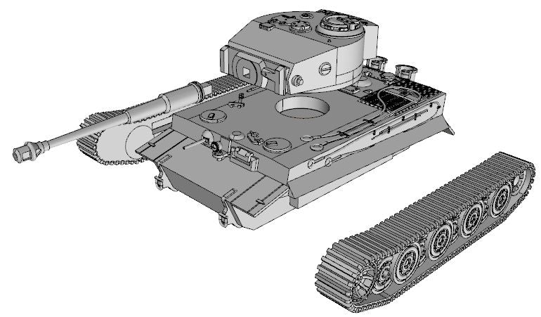 Pz.Kpfw TIGER I ausf E - German Army - 28mm Scale - wargame3d