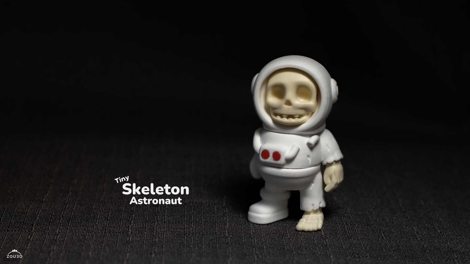 Tiny Skeleton Astronaut - Articulated - Keychain - Desk Ornament - ZOU3D