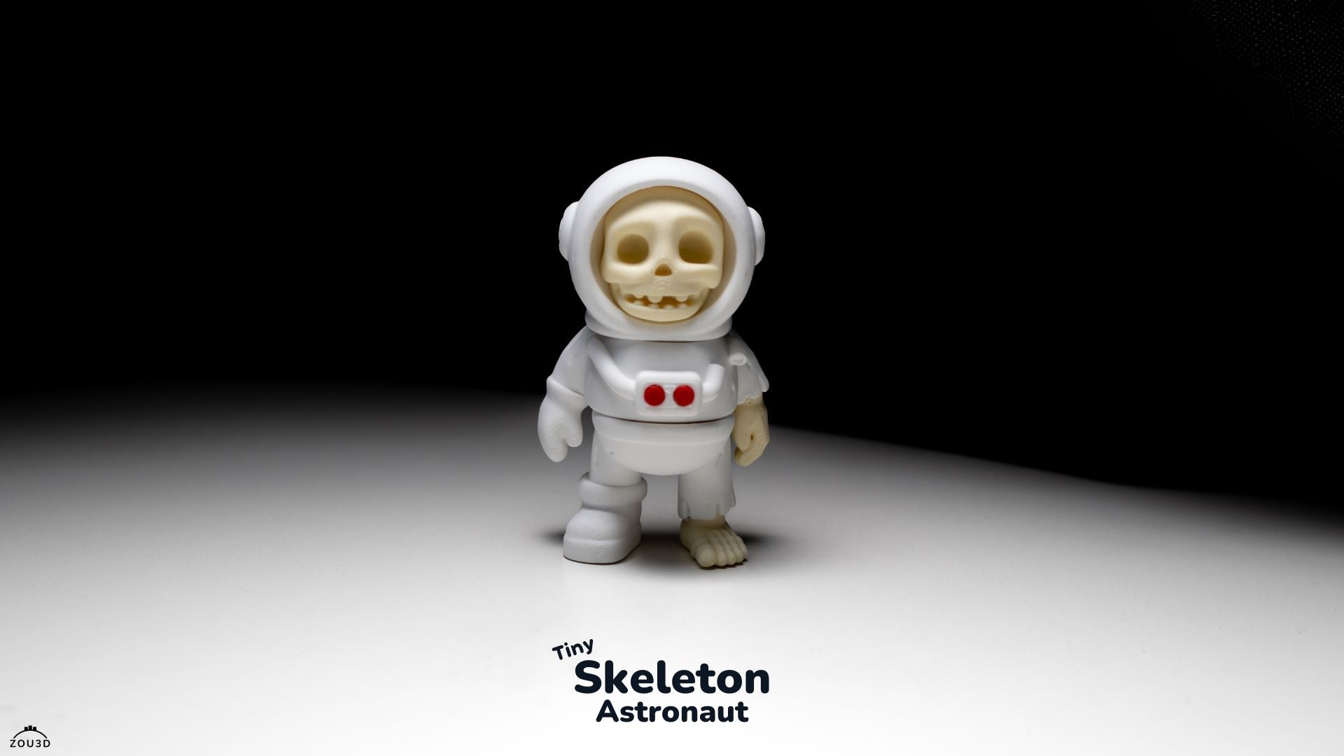 Tiny Skeleton Astronaut - Articulated - Keychain - Desk Ornament - ZOU3D
