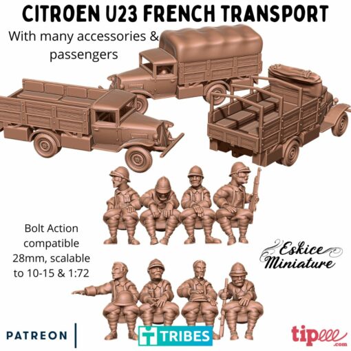 Citroen U23 - French Army - 28mm - Eskice Miniature