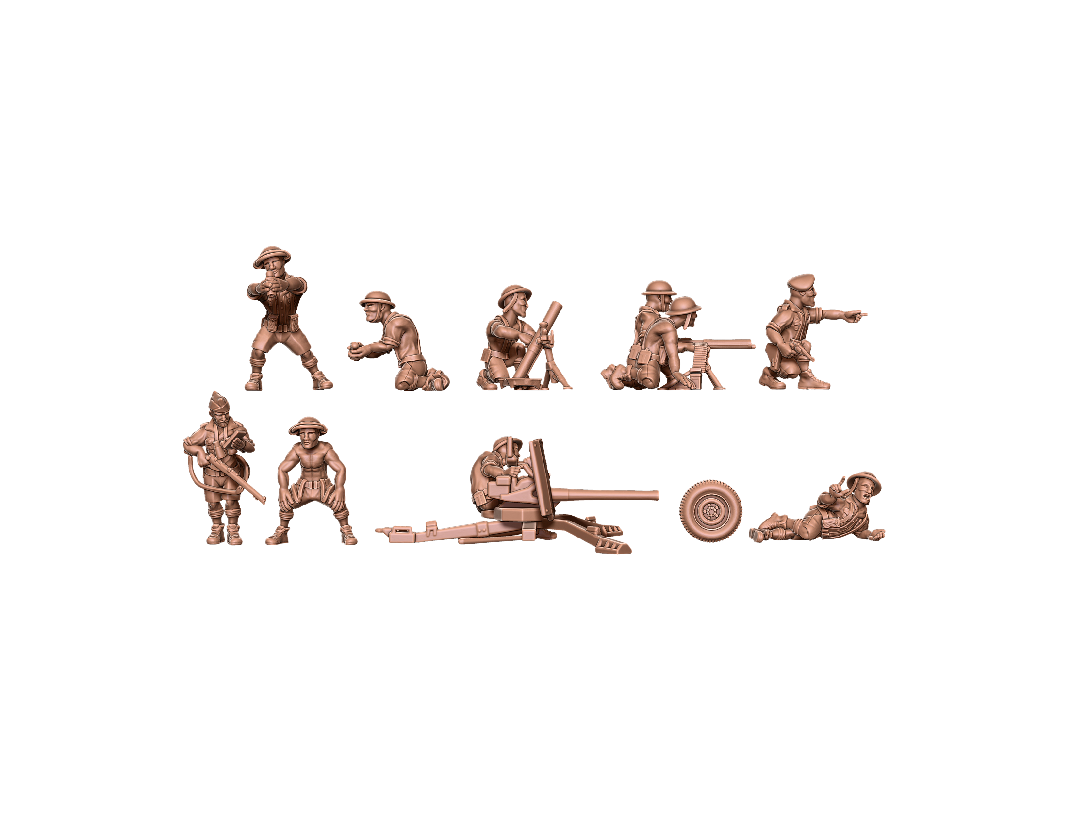 English infantry support Africa - British Army - 28mm - Eskice Miniature