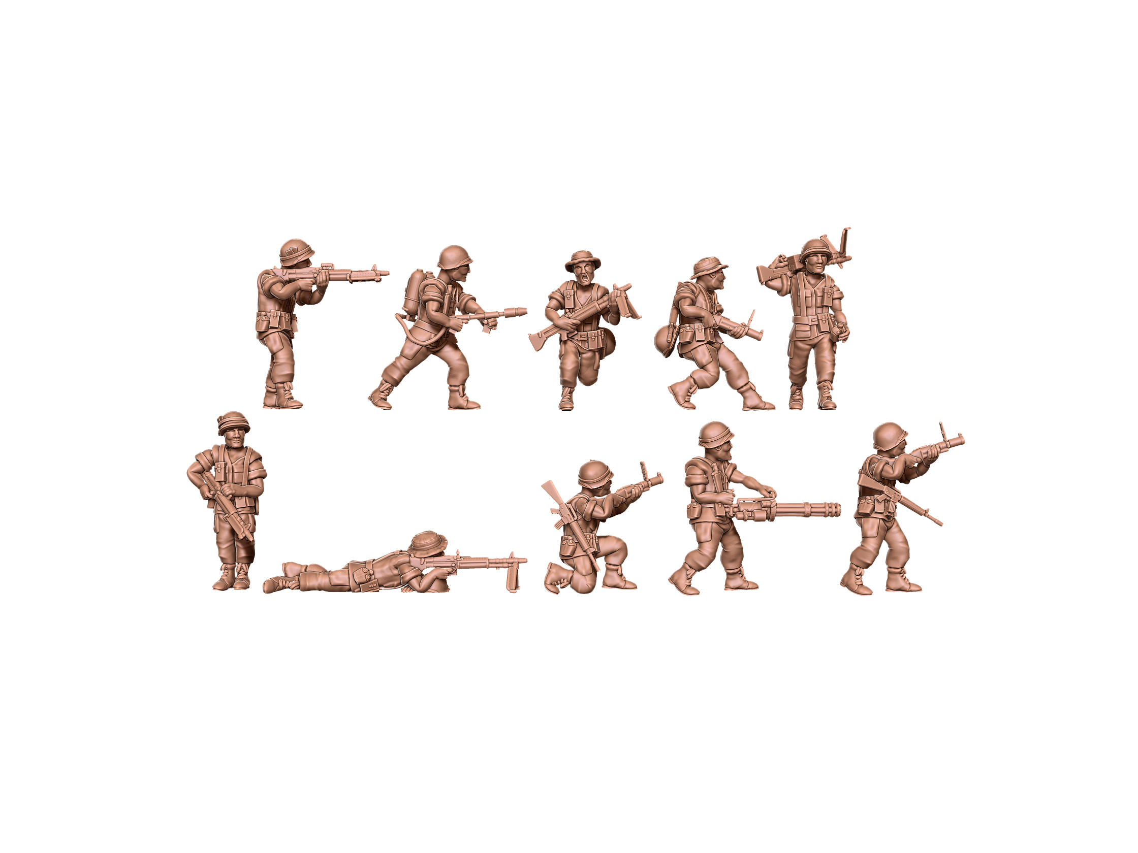 US Marines Set 2 - Vietnam - 10 minis - USMC - 28mm - Eskice Miniature