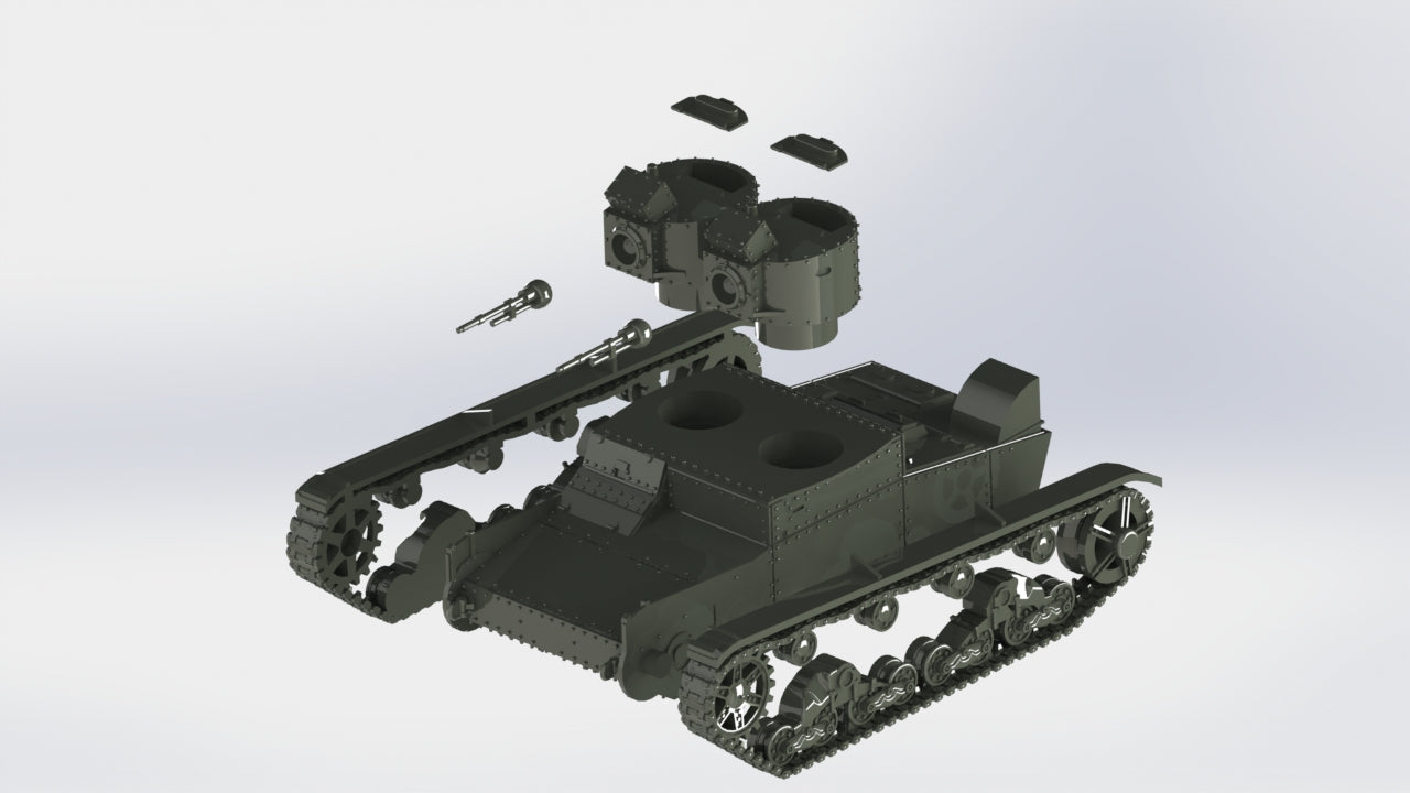 Vickers Mk E type B - UK Army - 28mm Scale - wargame3d