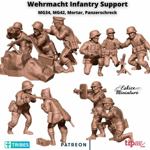 Wehrmacht Infantry Support Pack - German Army - 28mm - Eskice Miniature