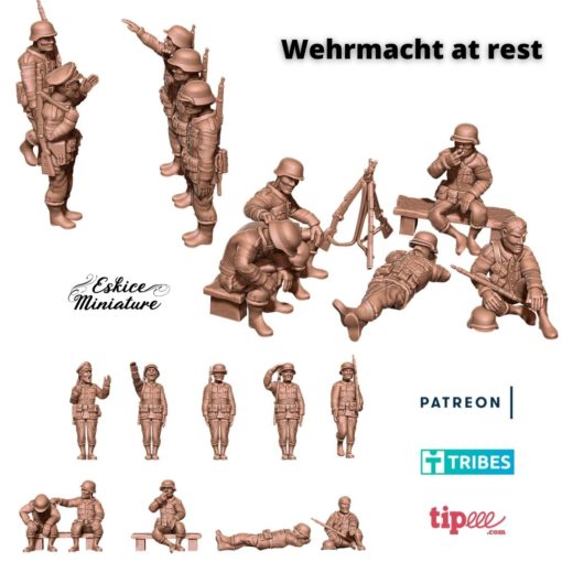 Wehrmacht at Rest - German Army - 28mm - Eskice Miniature