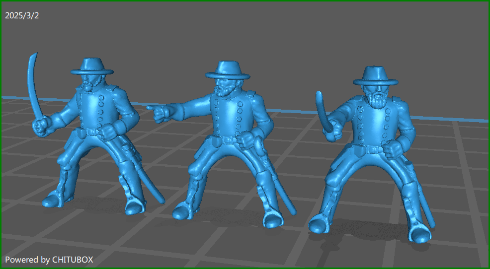 15mm ACW Generals with Hat 2 - 3 Minis - MC Minis