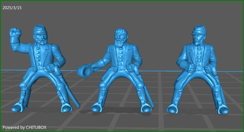 15mm ACW Generals with Greatcoat and Kepi - 3 Minis - MC Minis