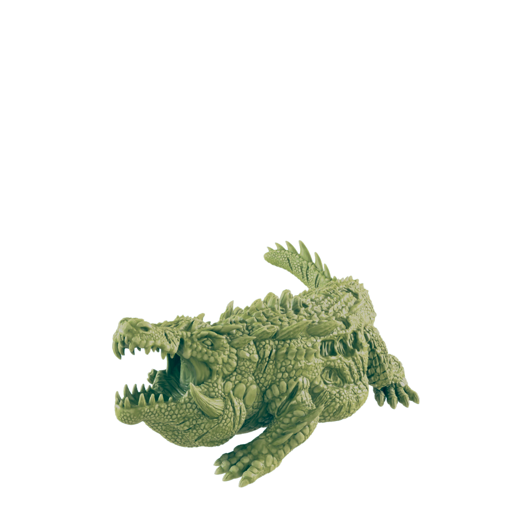 Mutated Gator - Return to the Badlands - Mini - EC3D - Cyber Punk - SciFi RPG