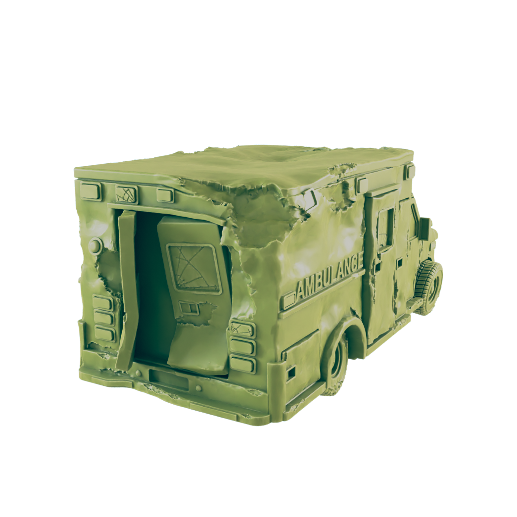 Ambulance Wreck - Beyond the Badlands - Scatter- EC3D - Cyber Punk - SciFi RPG