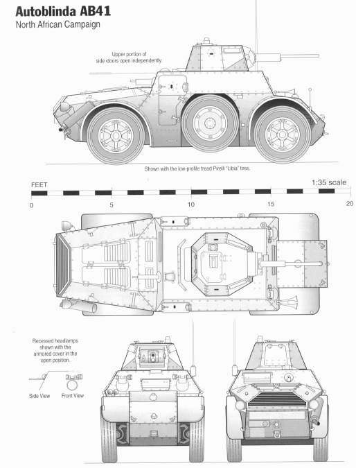 Autoblinda AB-41 - Italian Army - 28mm Scale - wargame3d