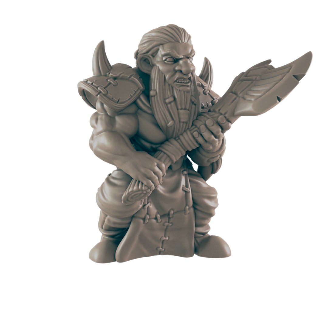 Barbarian Dwarf Male - Everyday Heroes - Minis - EC3D - - Dungeons & Dragons - RPG - Tabletop - EC3D - Miniature