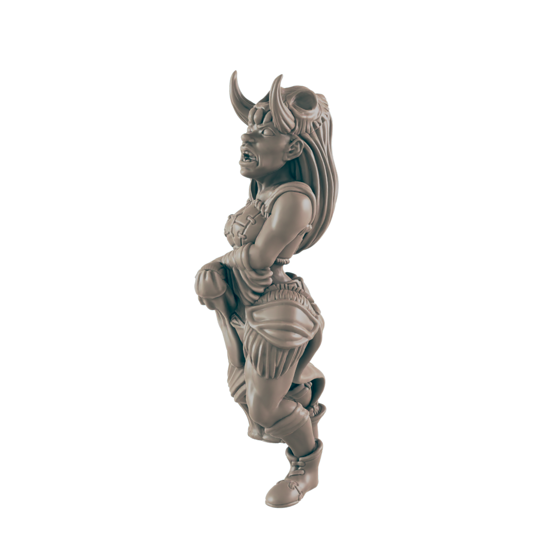 Barbarian Human Female - Everyday Heroes - Minis - EC3D - - Dungeons & Dragons - RPG - Tabletop - EC3D - Miniature