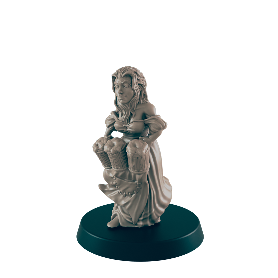 Human Female Barmaid - Everyday Folk - Minis - EC3D - - Dungeons & Dragons - RPG - Tabletop - EC3D - Miniature