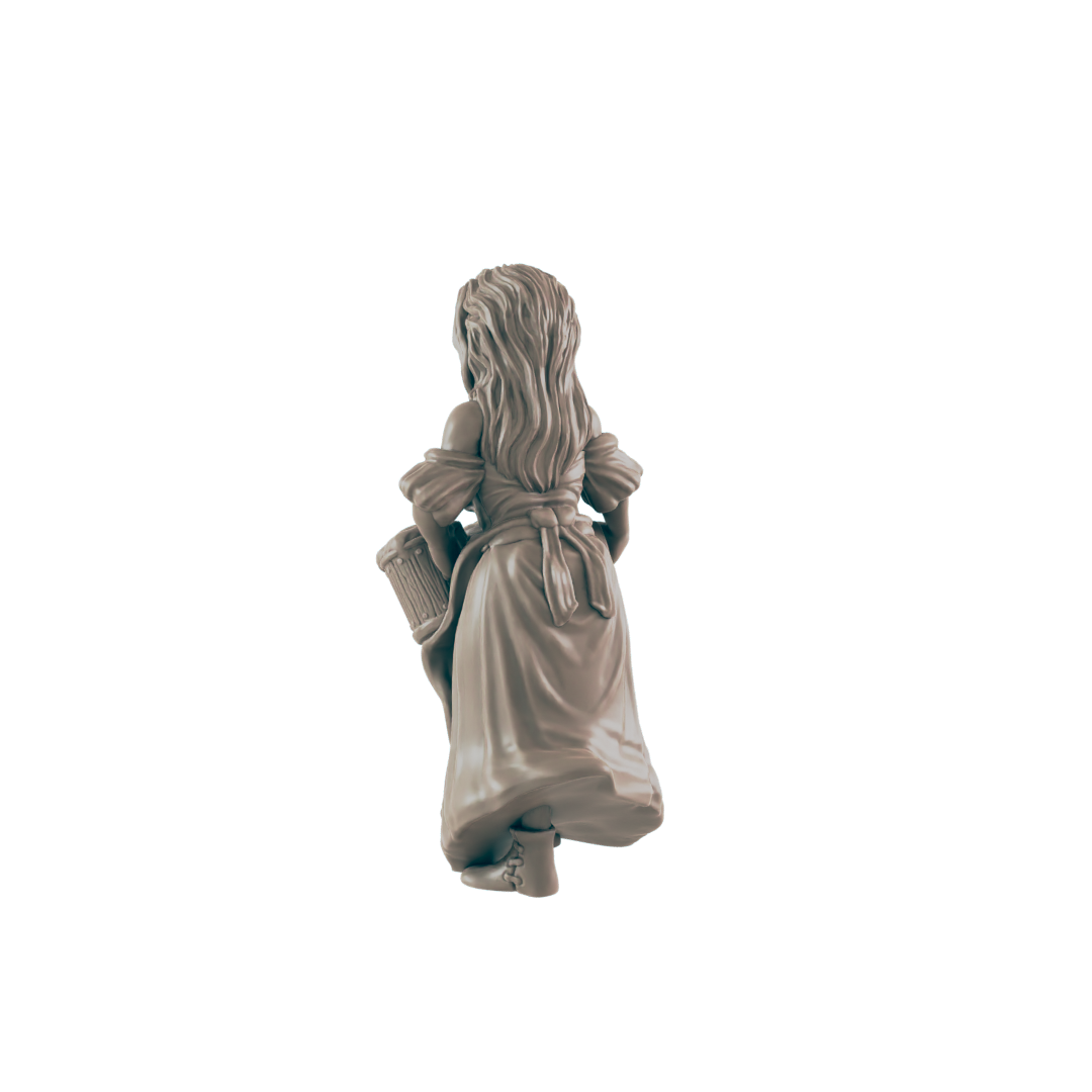 Human Female Barmaid - Everyday Folk - Minis - EC3D - - Dungeons & Dragons - RPG - Tabletop - EC3D - Miniature
