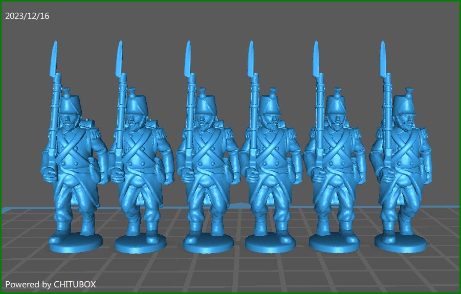 28mm Neapolitan army inf rgt elites1859-61 marching - 6 Minis