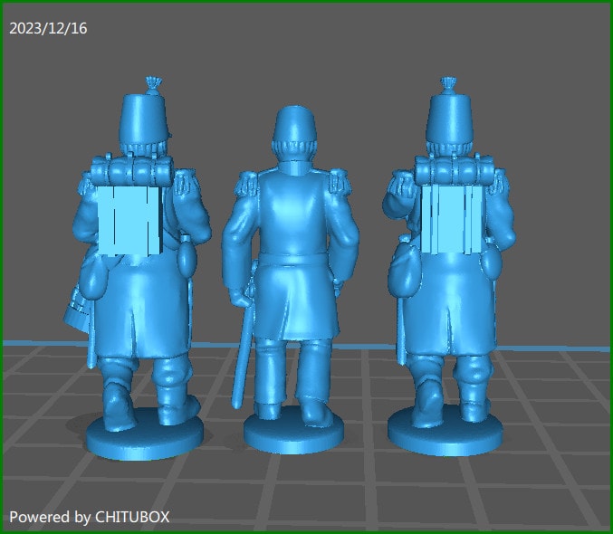 28mm Neapolitan inf rgt 1859-61 Command - 3 Minis