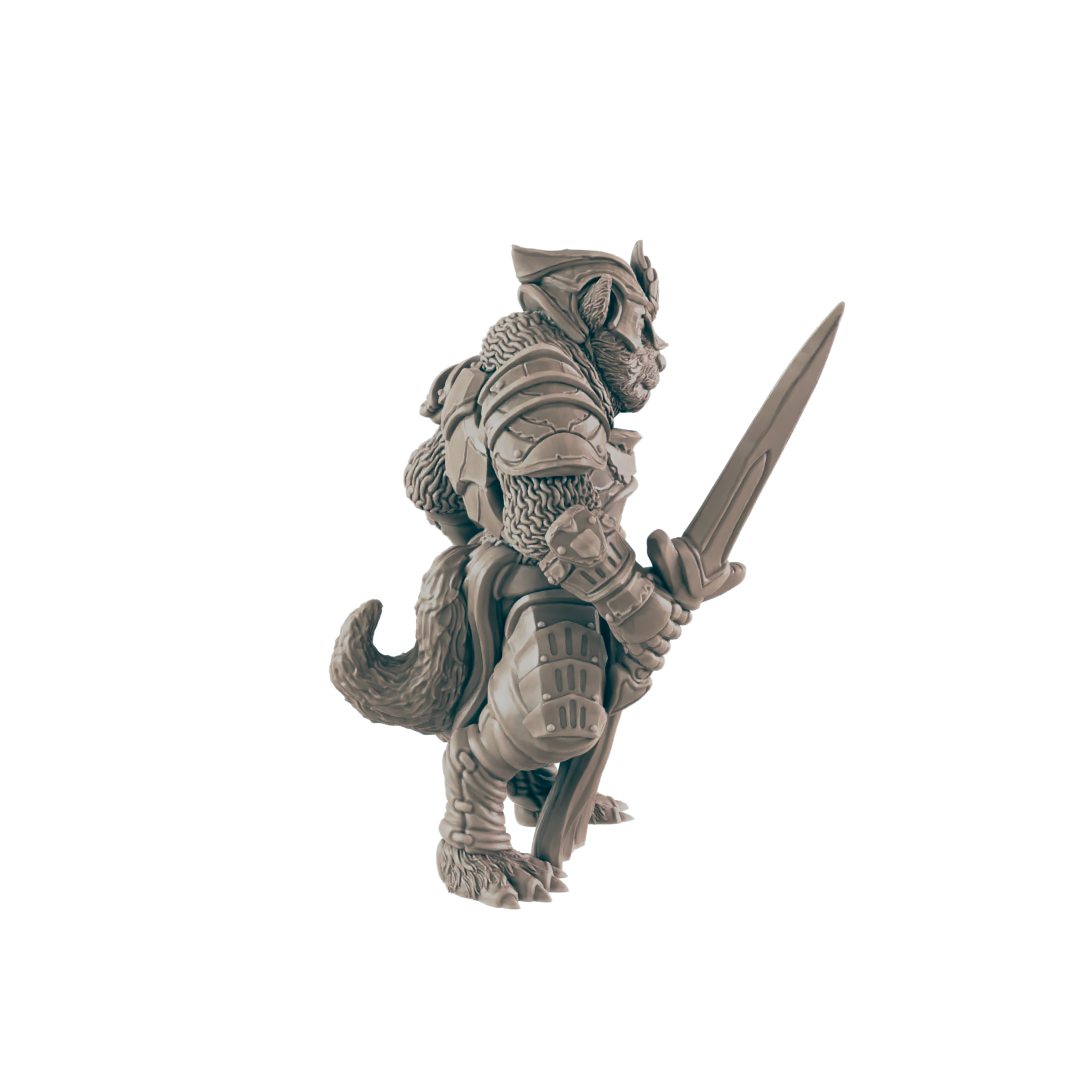 Catfolk Guardsmen - Everyday Folk - Mini - EC3D - - Dungeons & Dragons - RPG - Tabletop - EC3D - Miniature