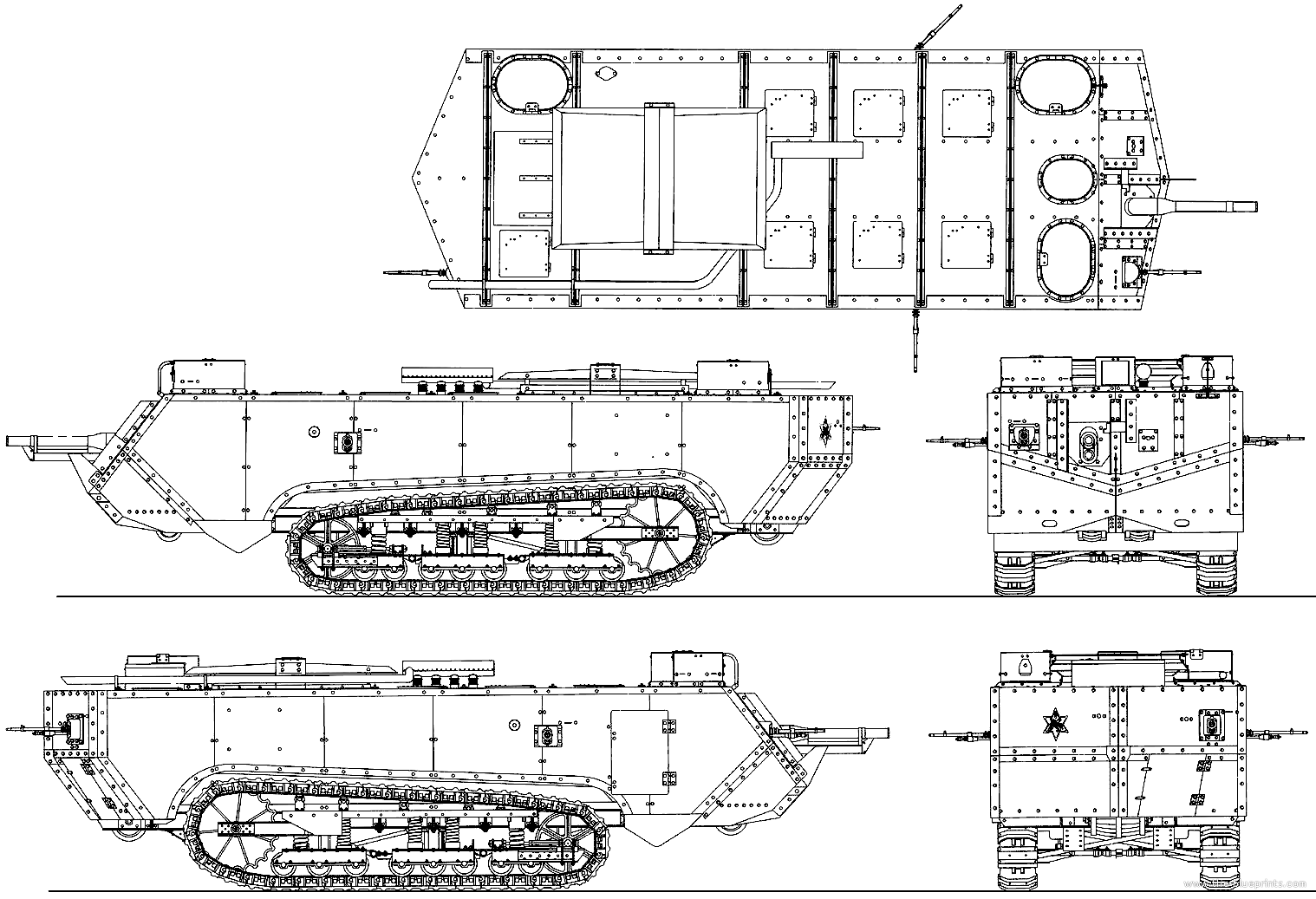 Char Saint-Chamond - WWI - French Army - wargame3d- 28mm Scale