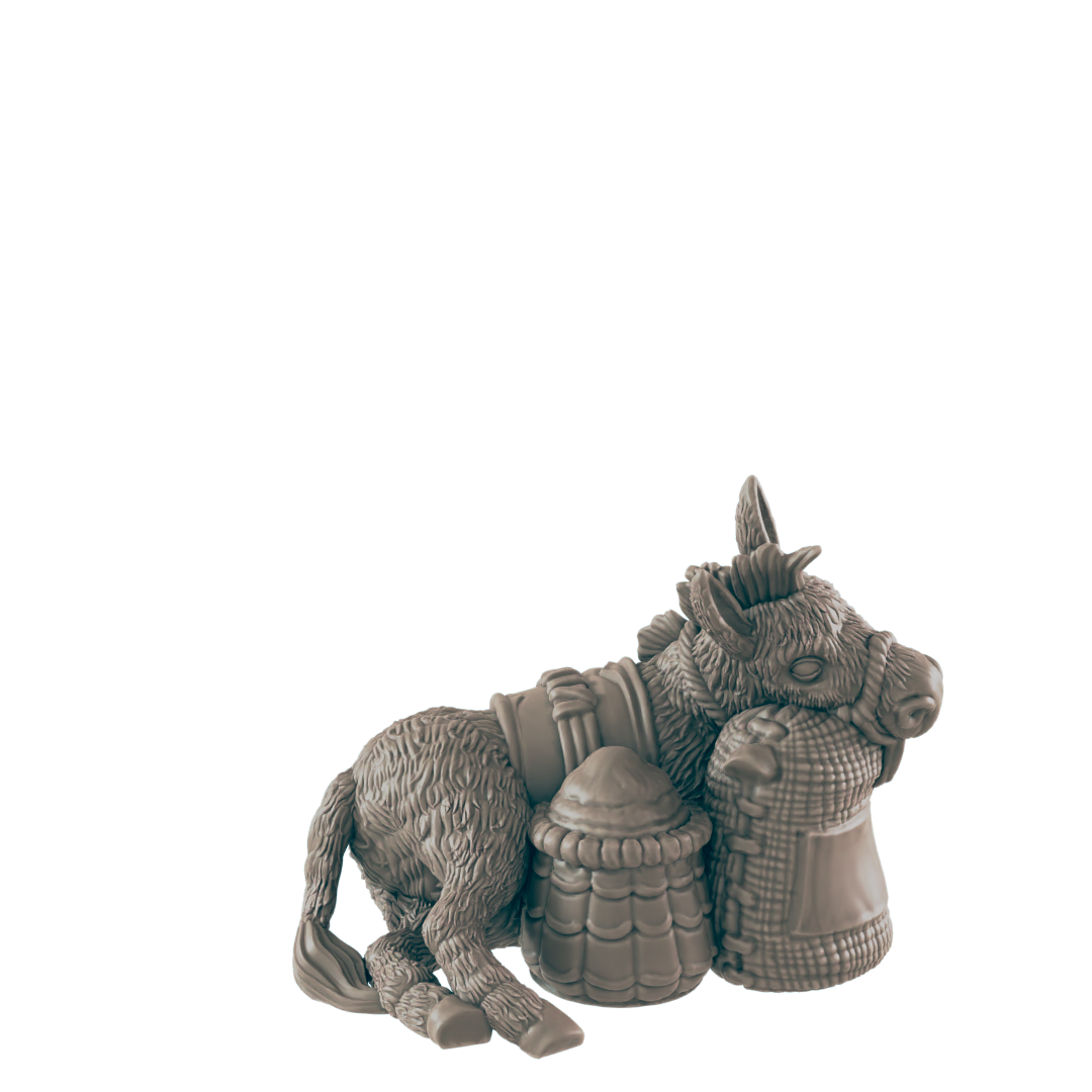 Lazy Donkey - Everyday Folk - Minis - EC3D - - Dungeons & Dragons - RPG - Tabletop - EC3D - Miniature