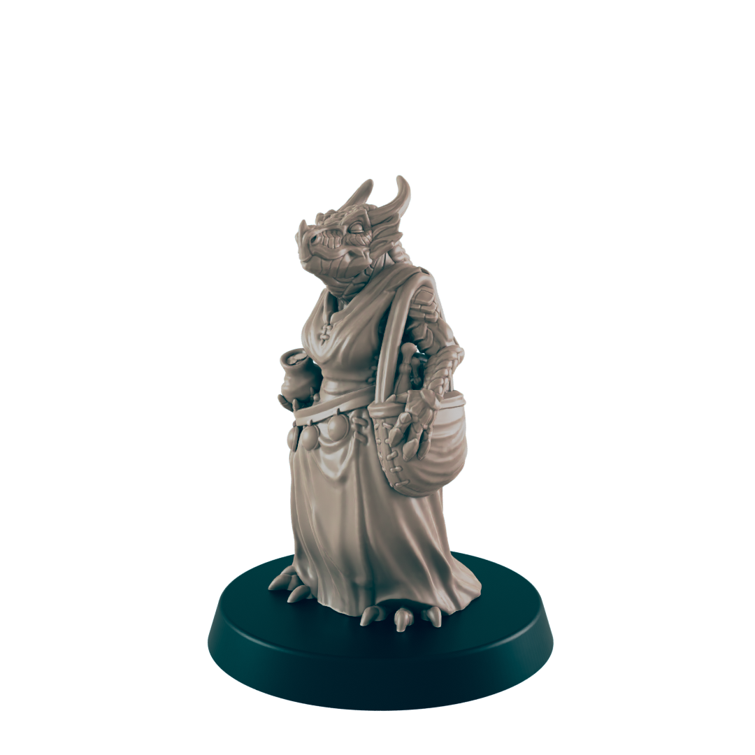 Demonkin Female Shopper - Everyday Folk - Minis - EC3D - - Dungeons & Dragons - RPG - Tabletop - EC3D - Miniature