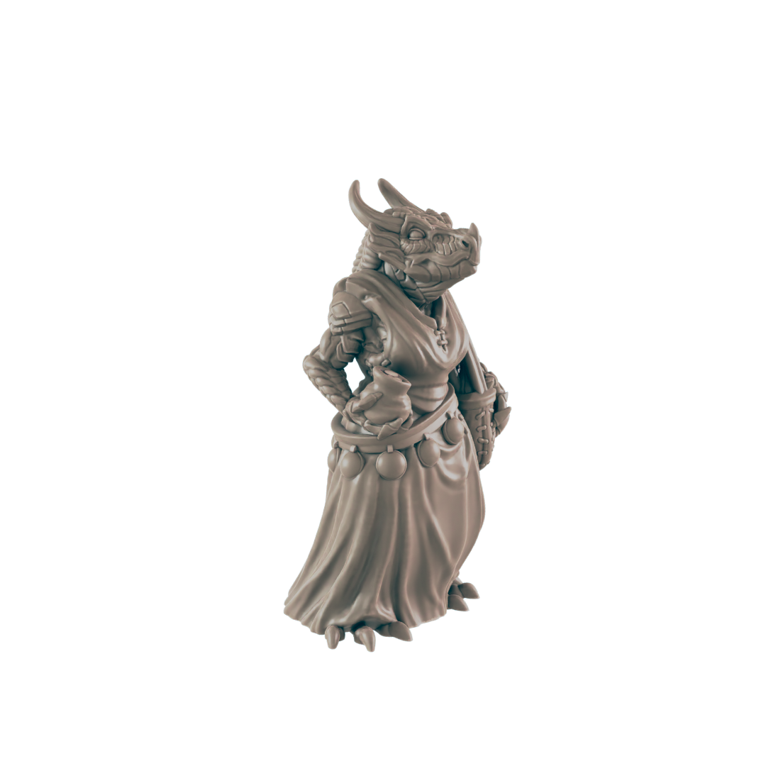 Demonkin Female Shopper - Everyday Folk - Minis - EC3D - - Dungeons & Dragons - RPG - Tabletop - EC3D - Miniature
