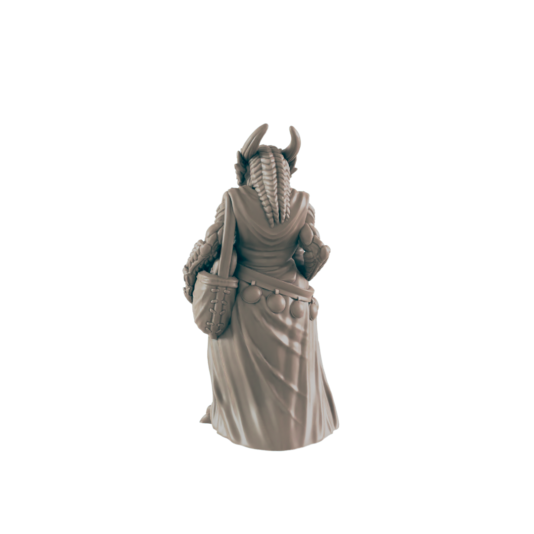 Demonkin Female Shopper - Everyday Folk - Minis - EC3D - - Dungeons & Dragons - RPG - Tabletop - EC3D - Miniature