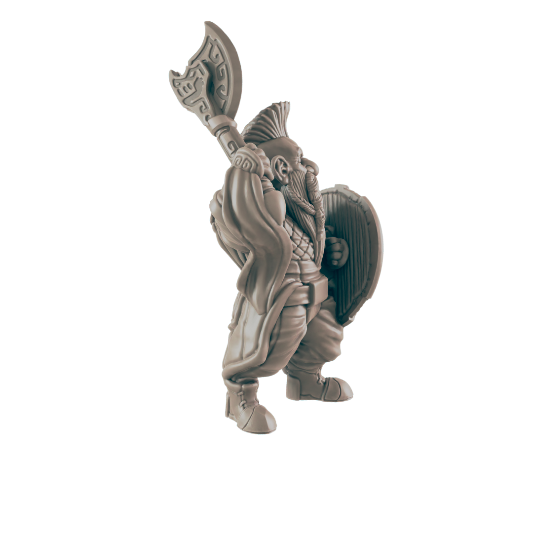 Fighter Dwarf Male - Everyday Heroes - Minis - EC3D - - Dungeons & Dragons - RPG - Tabletop - EC3D - Miniature