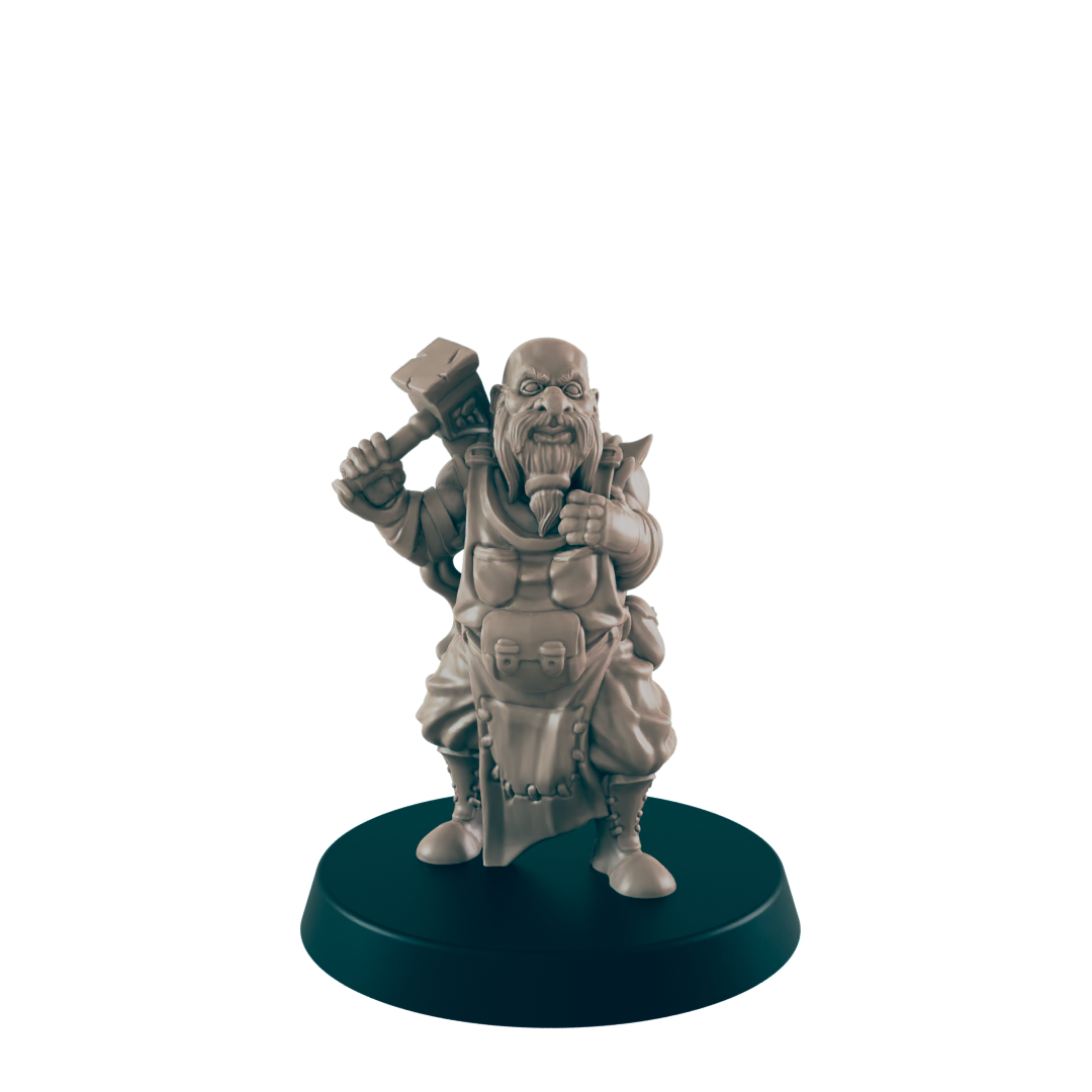 Dwarven Iron Twins Blacksmiths - Everyday Folk - Minis - EC3D - - Dungeons & Dragons - RPG - Tabletop - EC3D - Miniature