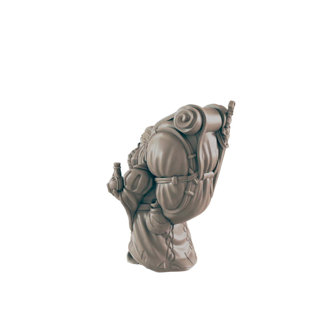 Dwarf Male Traveling Merchant - Everyday Folk - Minis - EC3D - - Dungeons & Dragons - RPG - Tabletop - EC3D - Miniature